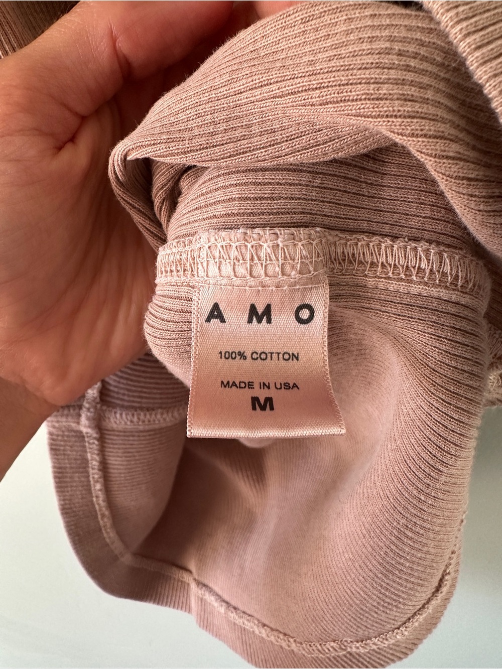 AMO Neutral Brown Ribbed Layering Tank - Picture 3 of 4